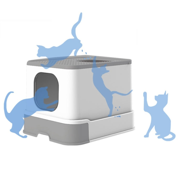 Top Drawer Fully Enclosed Cat Litter Box Pet Supplies(Brown)