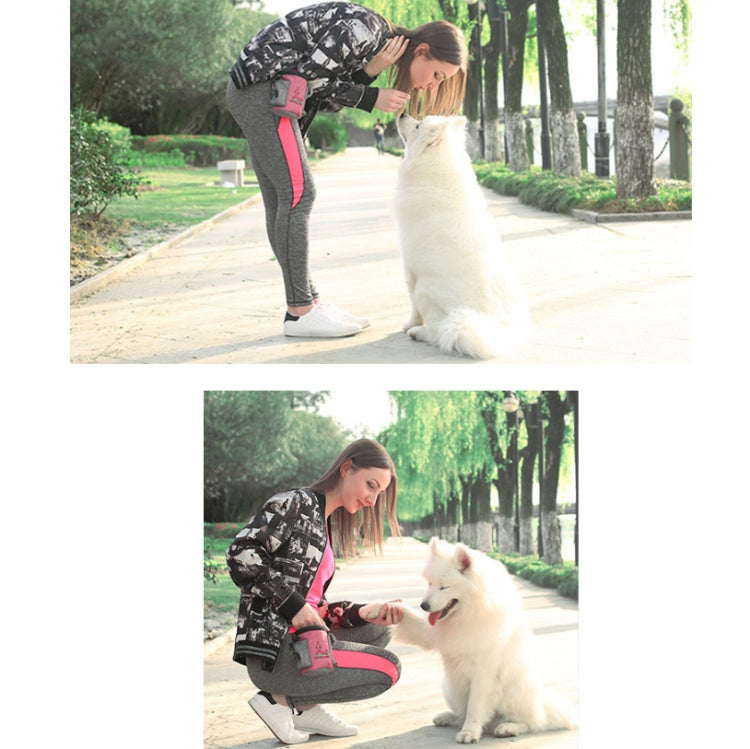 Pet Training Waist Bag Outdoor Multifunctional Snack Bag Pet Supplies(Light Pink)
