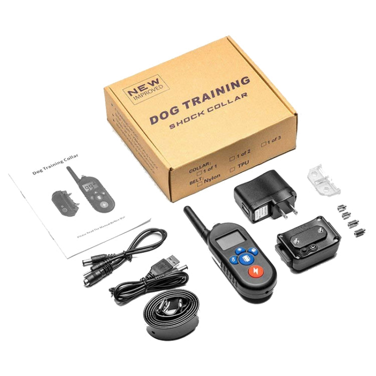 800m Remote Control Electric Shock Bark Stopper Vibration Warning Pet Supplies Electronic Waterproof Collar Dog Training Device, Style:556-1(EU Plug)