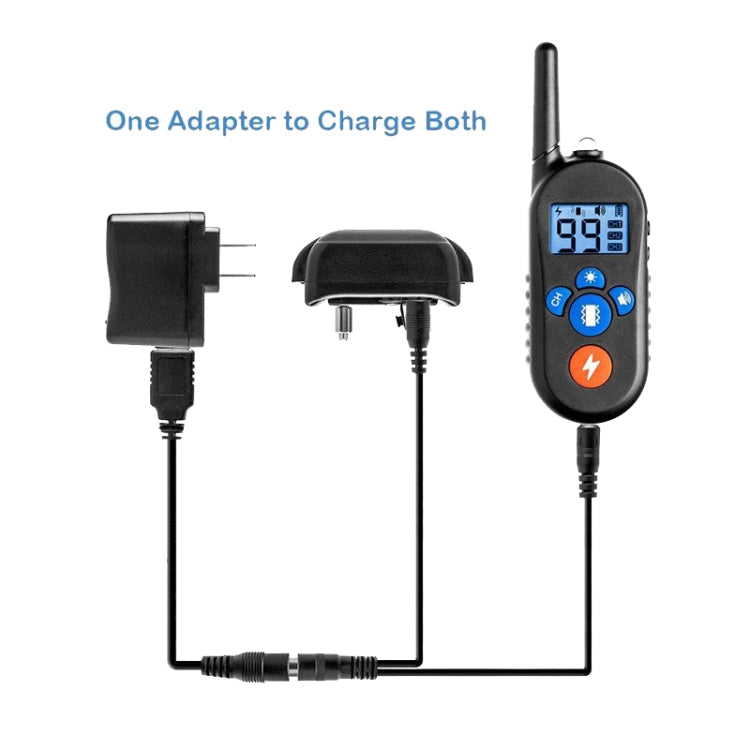 800m Remote Control Electric Shock Bark Stopper Vibration Warning Pet Supplies Electronic Waterproof Collar Dog Training Device, Style:556-2(EU Plug)