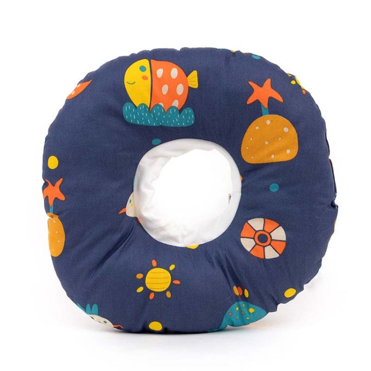 Cat Anti-Lick And Anti-Bite Soft Ring Dog Collar Pet Supplies, Size:S(Deep Blue Underwater World)