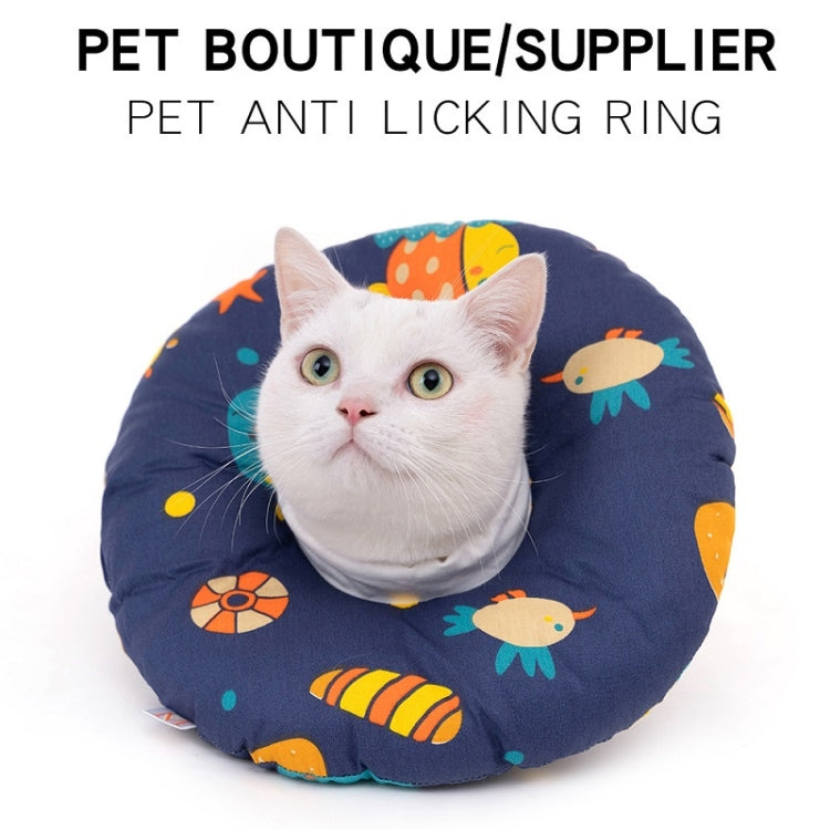 Cat Anti-Lick And Anti-Bite Soft Ring Dog Collar Pet Supplies, Size:S(Light Blue Fish)