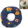 Cat Anti-Lick And Anti-Bite Soft Ring Dog Collar Pet Supplies, Size:M(Deep Blue Underwater World)
