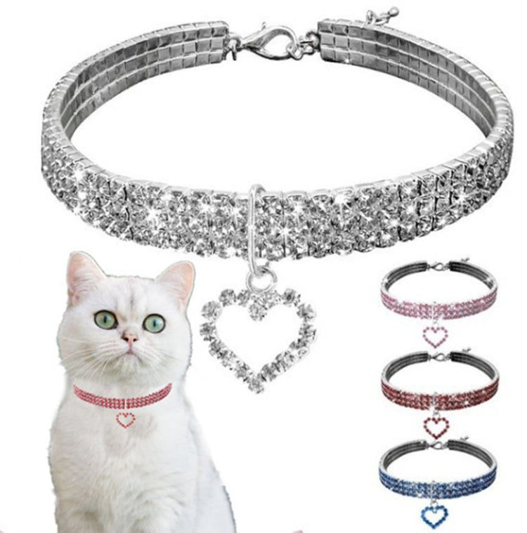 Pet Supplies Elastic Love Cats And Dogs Accessories Pet Collars, Size:M(Red)