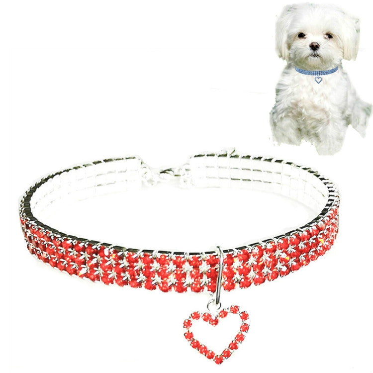 Pet Supplies Elastic Love Cats And Dogs Accessories Pet Collars, Size:L(Red)