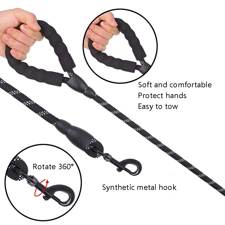 Pet Supplies Reflective Dog Pull Rope, Size: Length 150cm Thick 1.2cm(Black)
