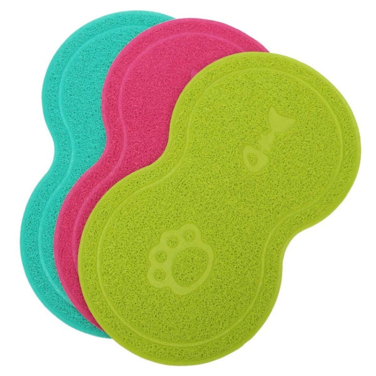 Lovely PVC Cat Litter Mat Eight-shaped  Anti-skid Placemat Pet Supplies(Rose Red)