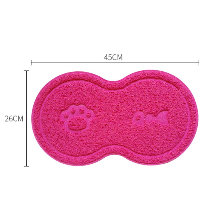 Lovely PVC Cat Litter Mat Eight-shaped  Anti-skid Placemat Pet Supplies(Beige)