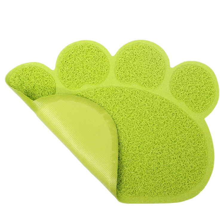 PVC Claw Shaped Cat Litter Mat Pet Placemat Anti-skid Floor Mat Pet Supplies(Yellow Green)