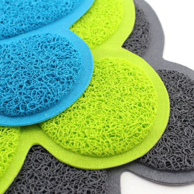 PVC Claw Shaped Cat Litter Mat Pet Placemat Anti-skid Floor Mat Pet Supplies(Yellow Green)