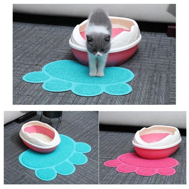 PVC Claw Shaped Cat Litter Mat Pet Placemat Anti-skid Floor Mat Pet Supplies(Yellow Green)