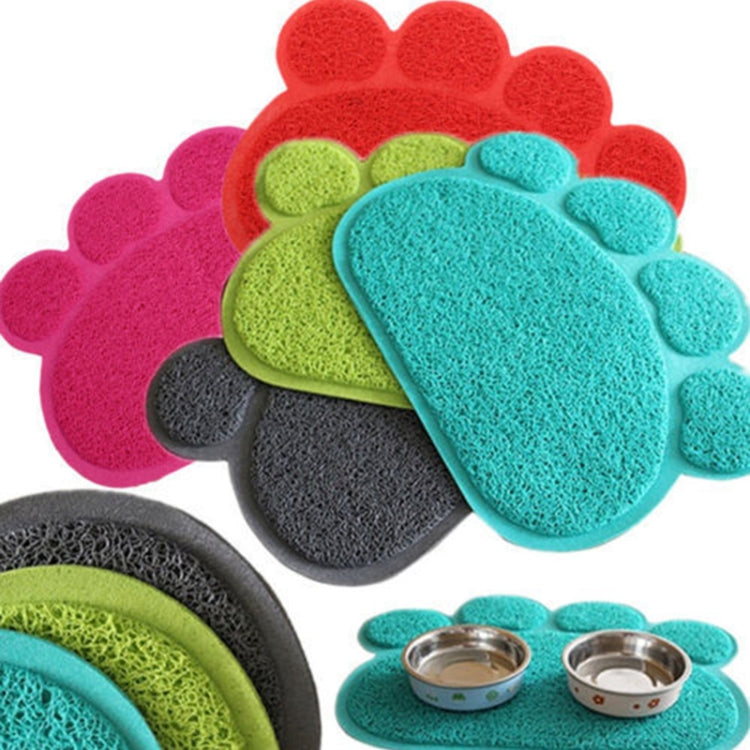 PVC Claw Shaped Cat Litter Mat Pet Placemat Anti-skid Floor Mat Pet Supplies(Light Blue)