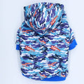 Camouflage Pet Hoodie with Printed Design Blue 2XL