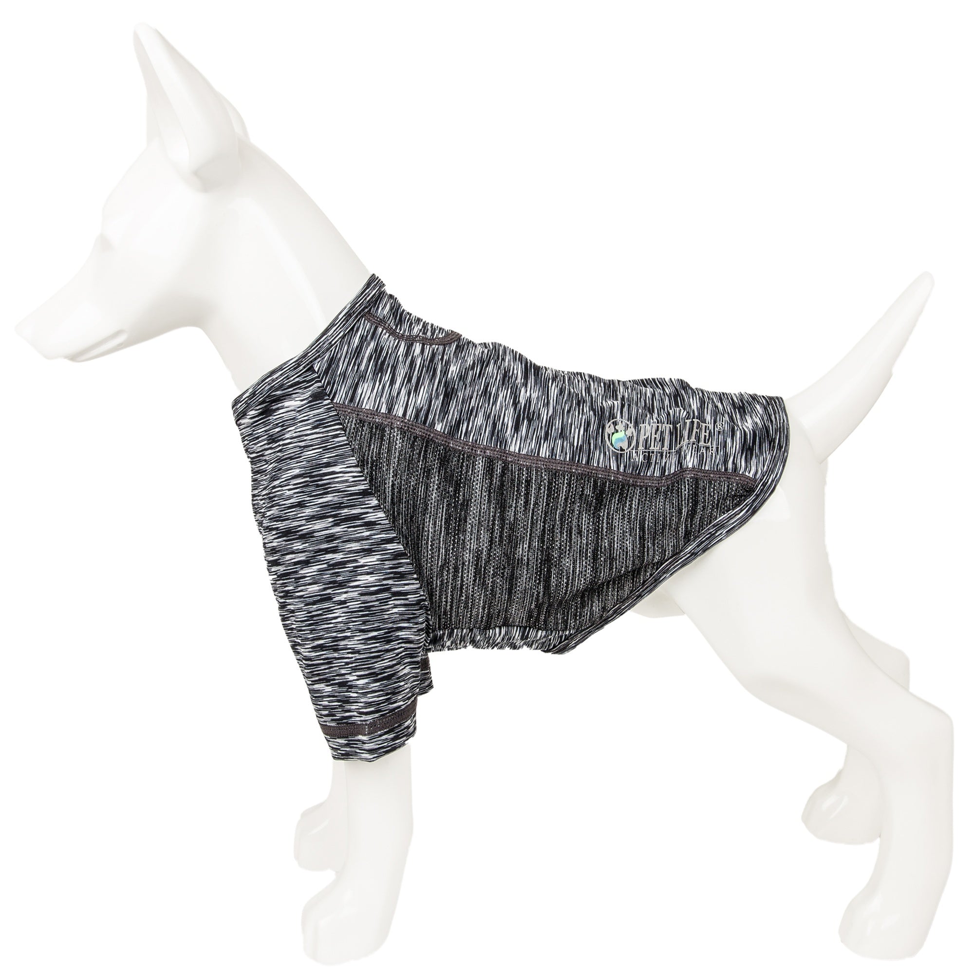 Pet Life ® Active 'Warf Speed' Heathered Ultra-Stretch Yoga Fitness Dog T-Shirt