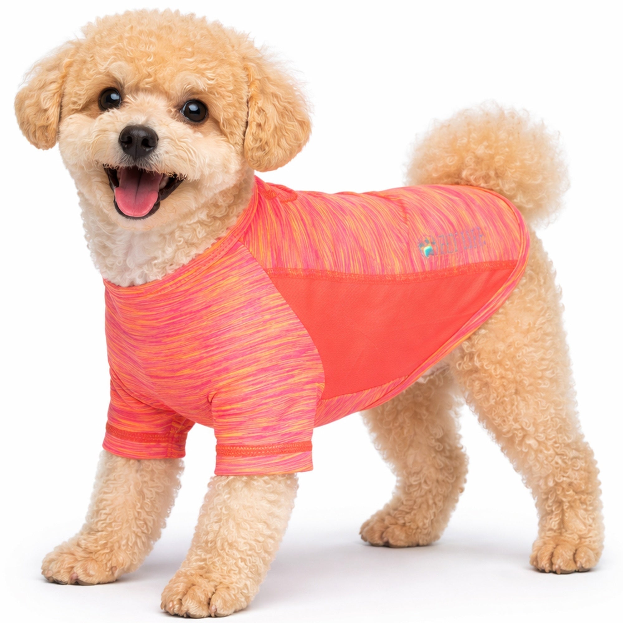 Pet Life ® Active 'Warf Speed' Heathered Ultra-Stretch Yoga Fitness Dog T-Shirt Neon Orange