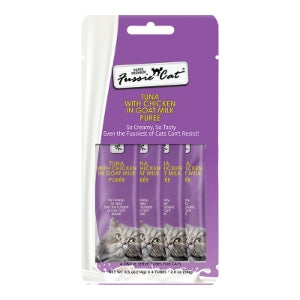 Tuna with Chicken in Goat Milk Puree Cat Treat By Fussie Cat 4 Pack