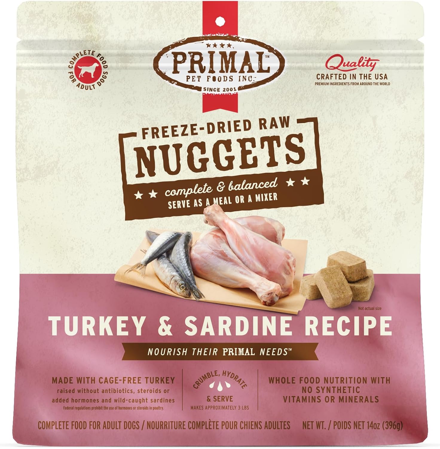 Freeze Dried Turkey & Sardine Dog Food by Primal