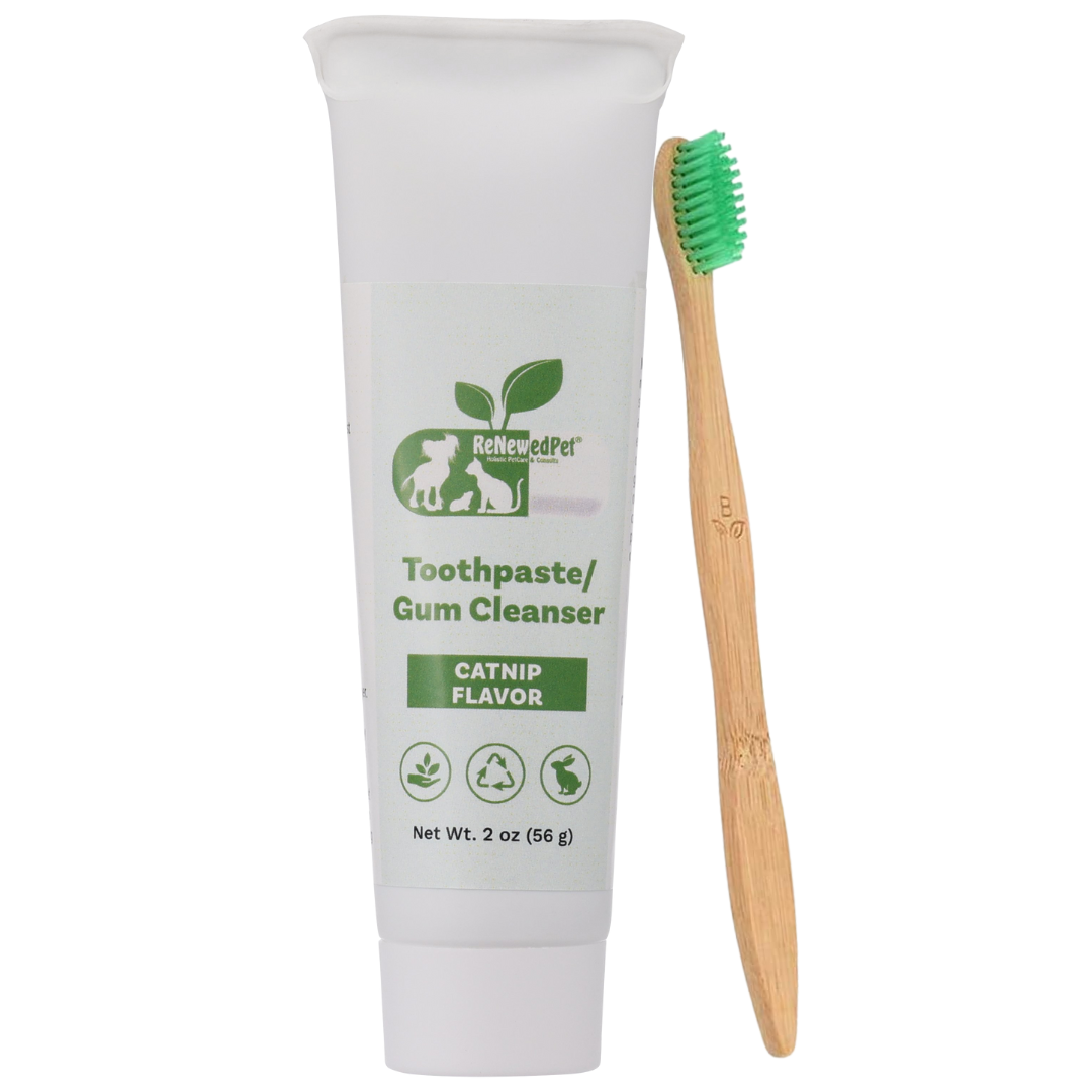 4-ALL PETS TOOTHPASTE / GUM CLEANSER 2 OZ. ($15.47 oz.) CATNIP FLAVOR DOG TOOTHBRUSH