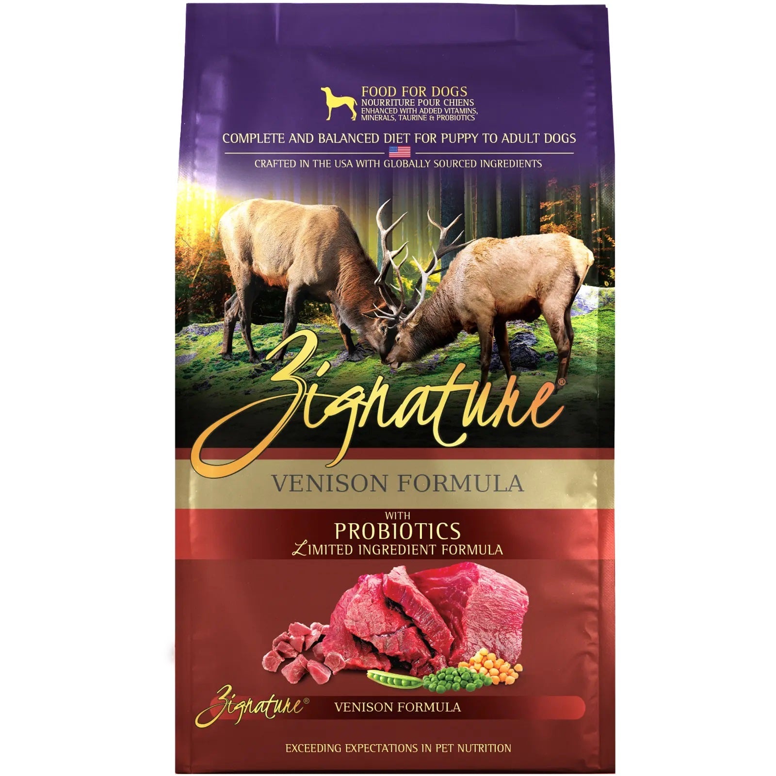 Venison Formula Dry Dog Food by Zignature 25lbs (NO Shipping)