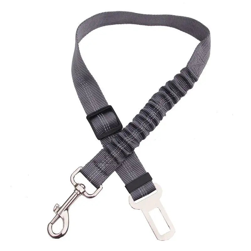 Car Safety Belt Pet Reflective Leash Gray