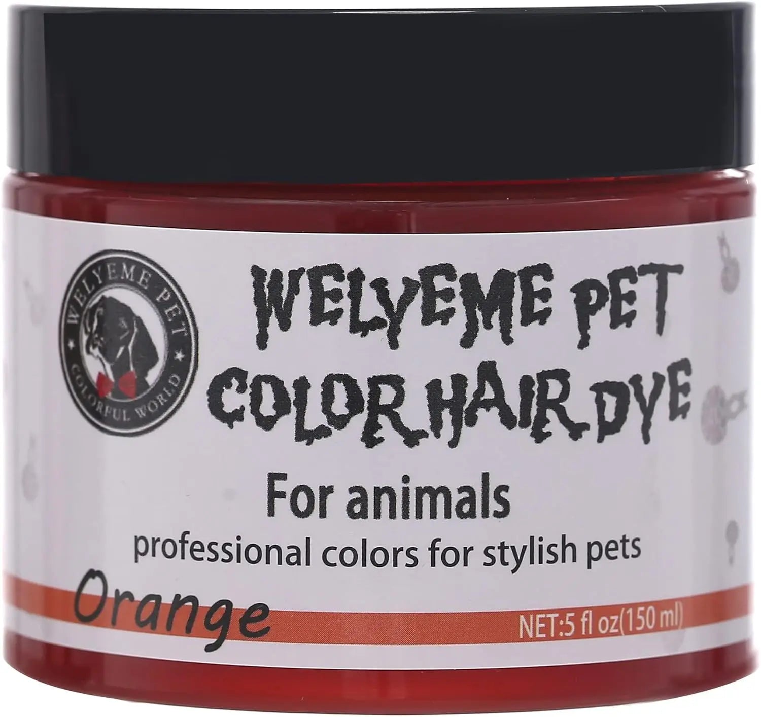 WELYEME Permanent Pet Hair Dye for Dogs, Bright Professional Color Kit Orange
