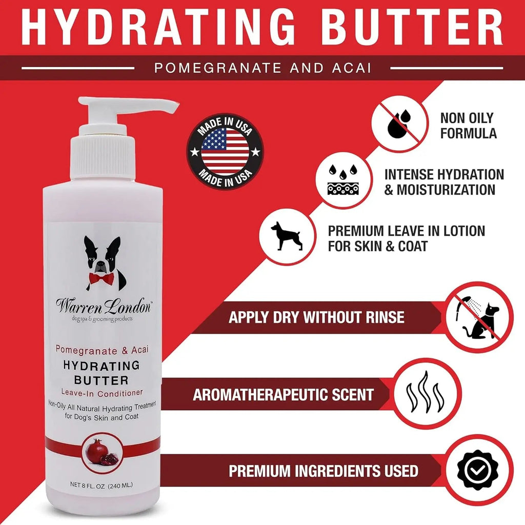 Warren London Butter Combo 8oz – Dog Shampoo & Leave-In Conditioner, Pom & Fig
