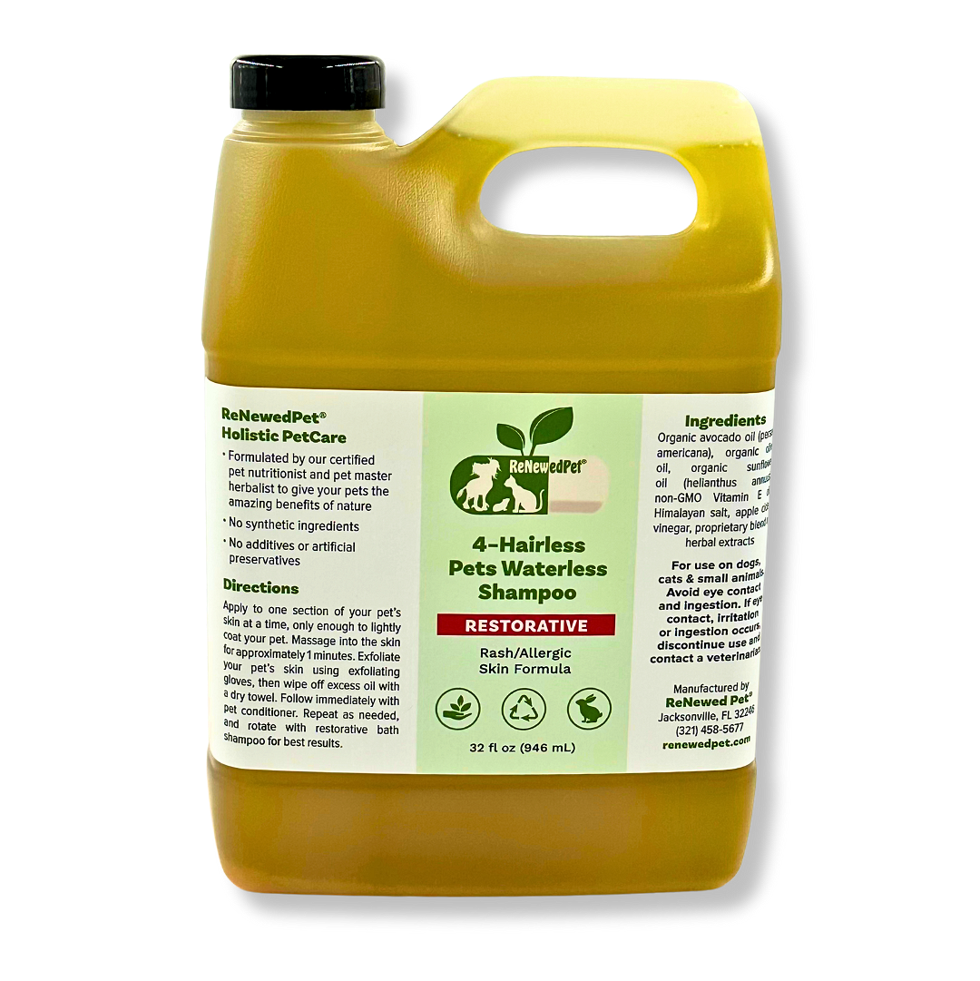 4-HAIRLESS PETS RESTORATIVE WATERLESS SHAMPOO EXTRA LARGE 32 OZ. ($3.77 oz.)