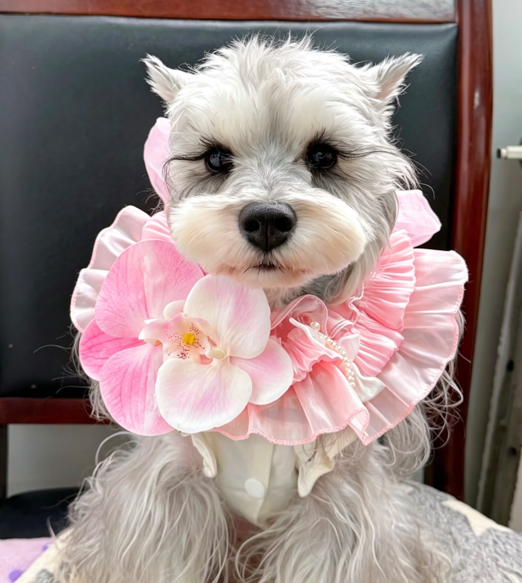 Green Floral Satin Lace Pet Bib Collar