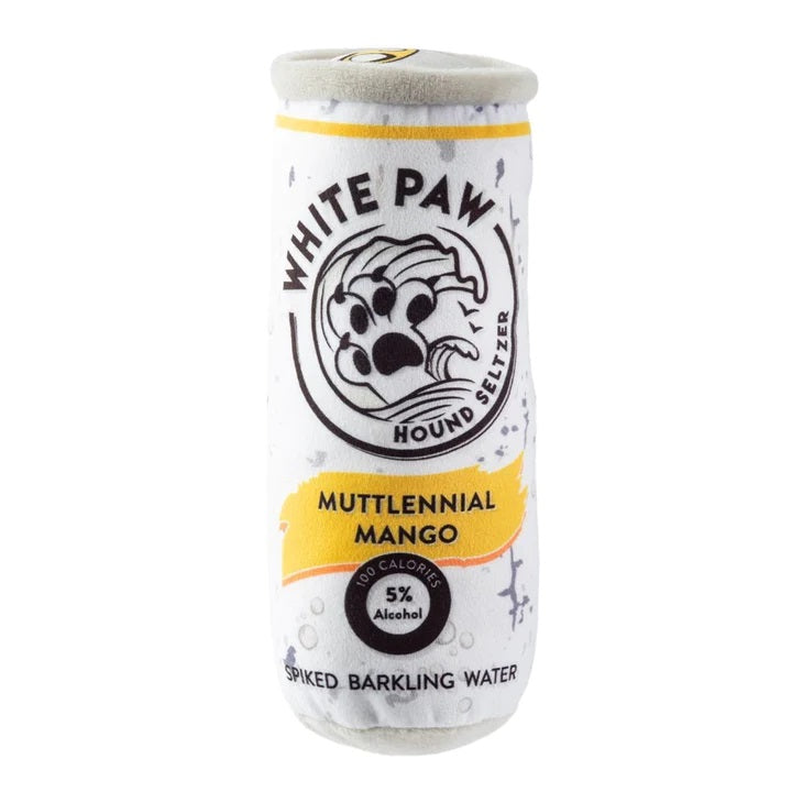 White Paw Spiked Barkling Water Plush Dog Toy Muttlennial Mango