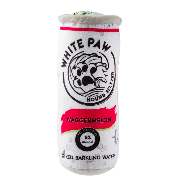 White Paw Spiked Barkling Water Plush Dog Toy Waggermelon