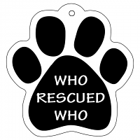 Dog & Cat Paw Keychains Who Rescued Who