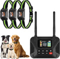Wireless Dog Fence System for 3 Dogs 2.4GHz Waterproof Rechargeable 1 Controller 3 Collar