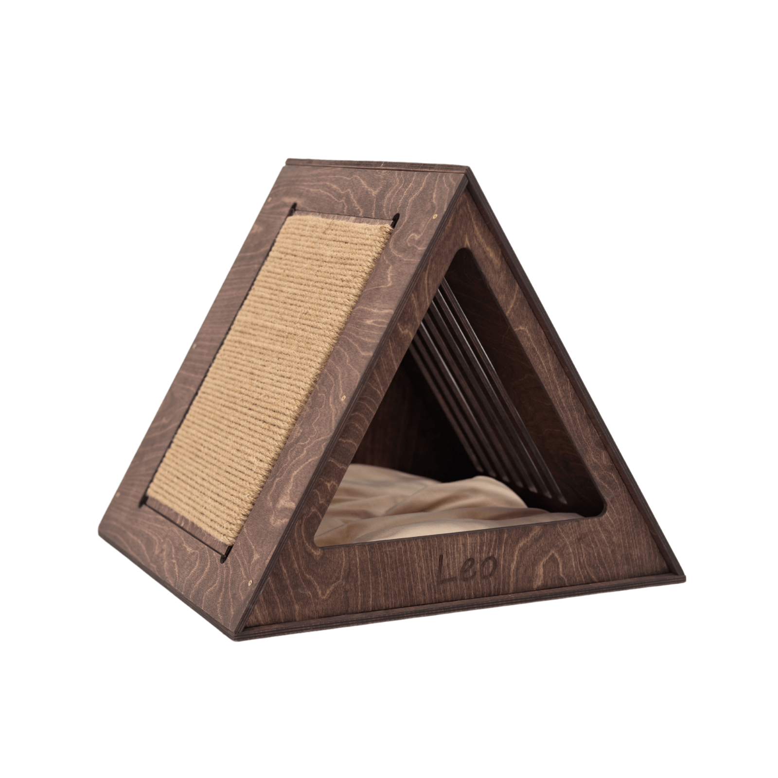 Stylish Wooden Cat Houses - Dark Walnut Walnut