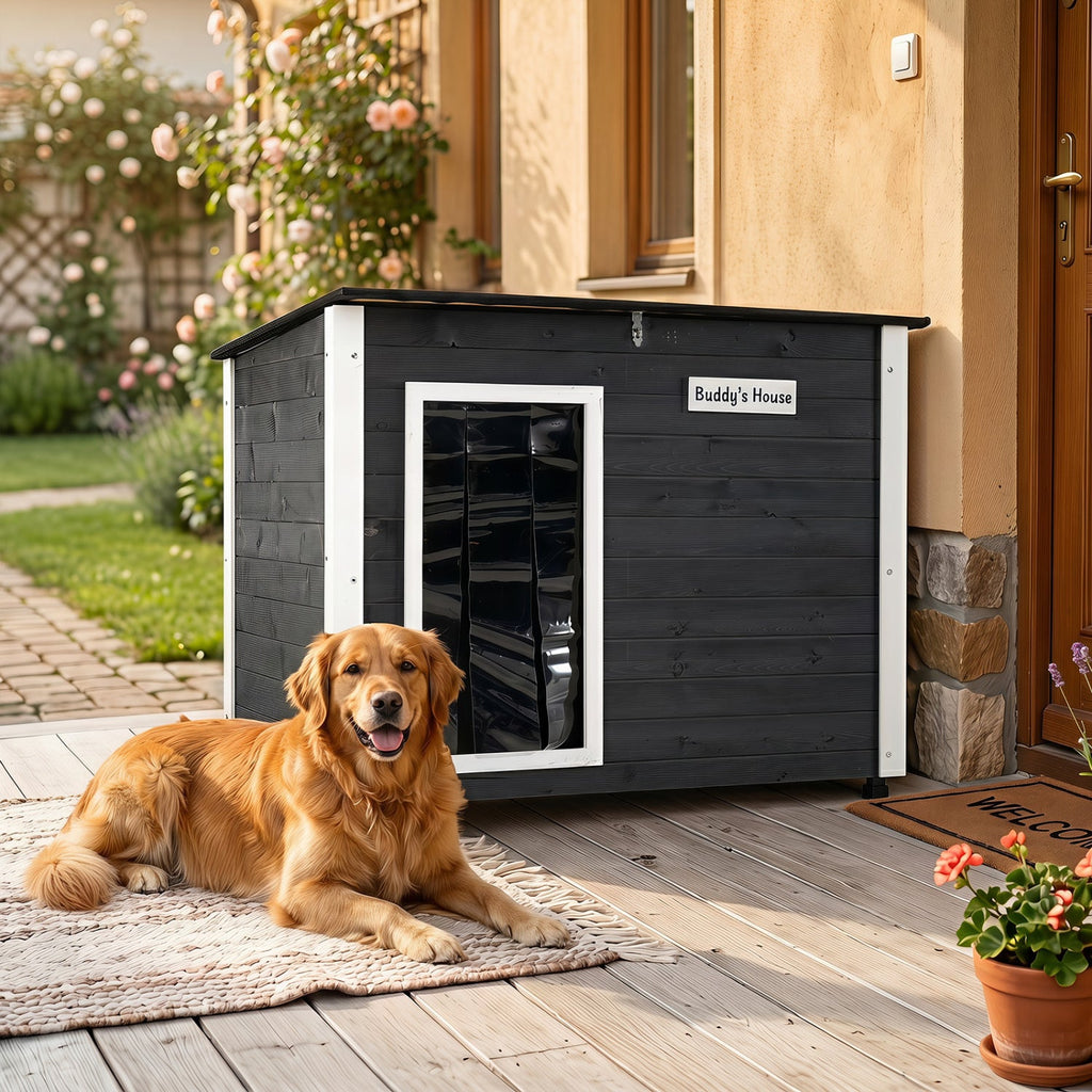 Wooden Dog House Outdoor with Openable Roof - Large Large