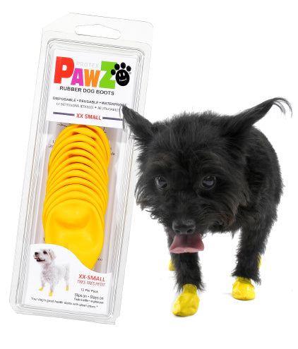 Rubber Boots for Dogs & Cats by Pawz XXSmall - Yellow