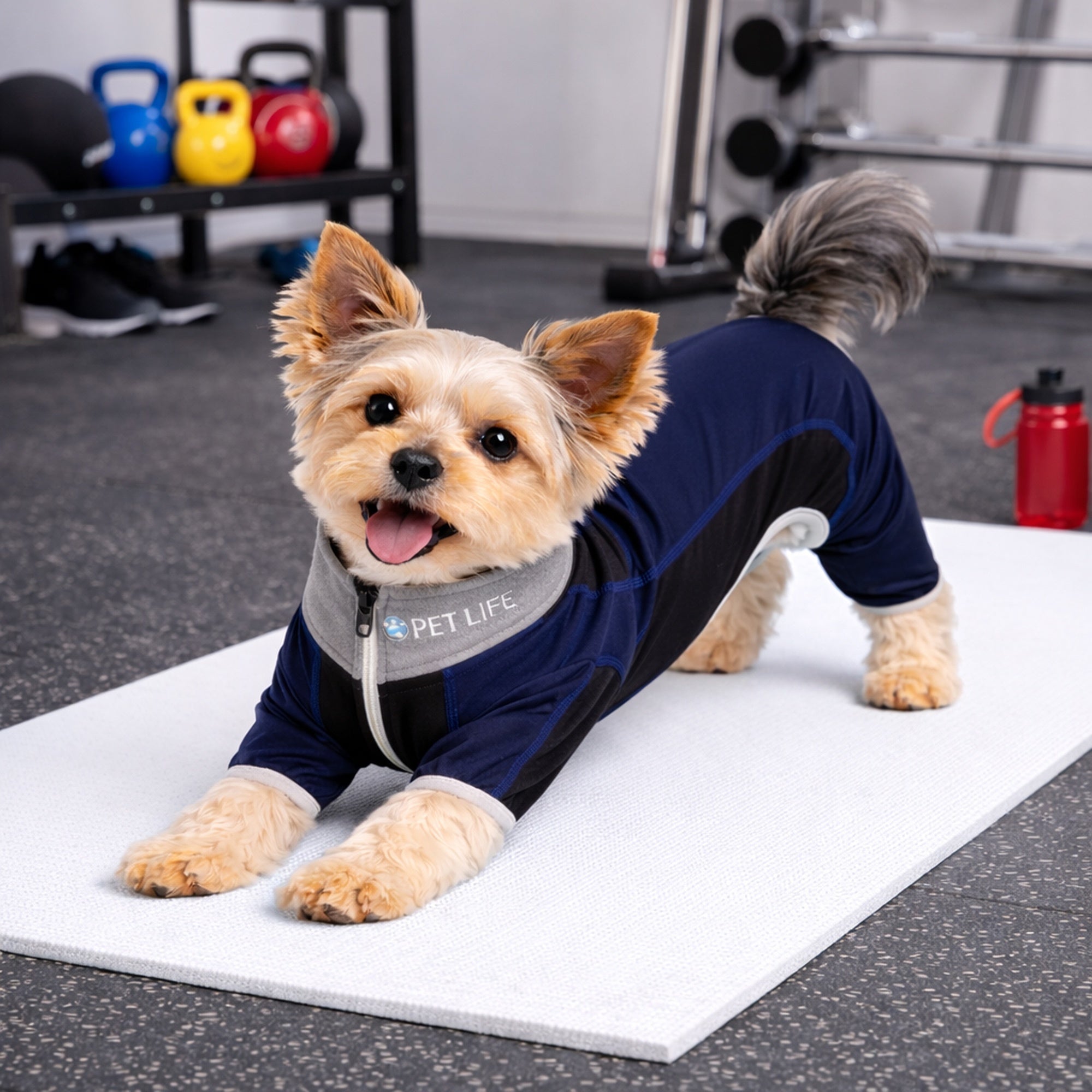 Pet Life ® Active 'Warm-Pup' Stretchy and Quick-Drying Fitness Dog Yoga Warm-Up Tracksuit