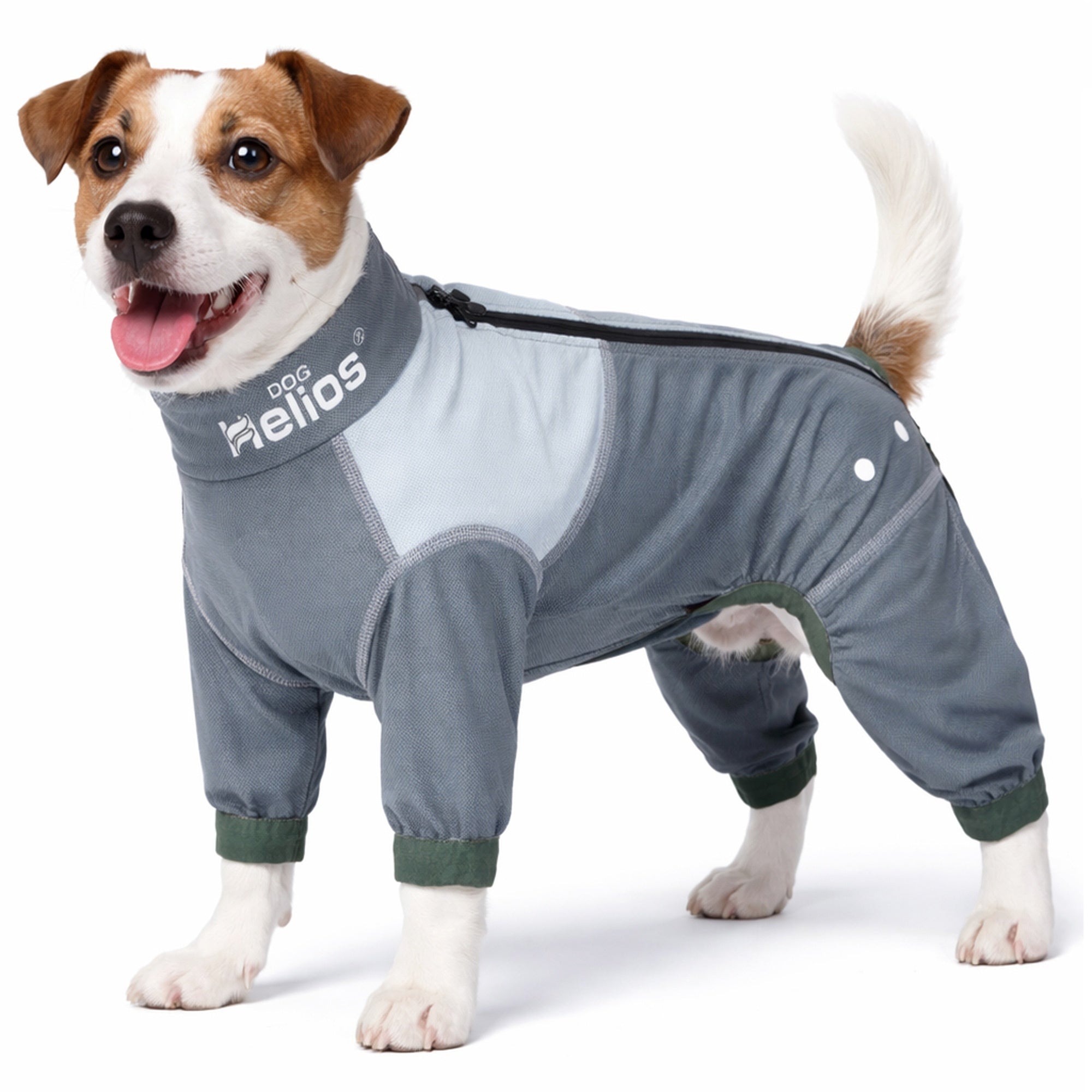 Dog Helios ® 'Tail Runner' Lightweight 4-Way-Stretch Breathable Yoga Dog Tracksuit Grey