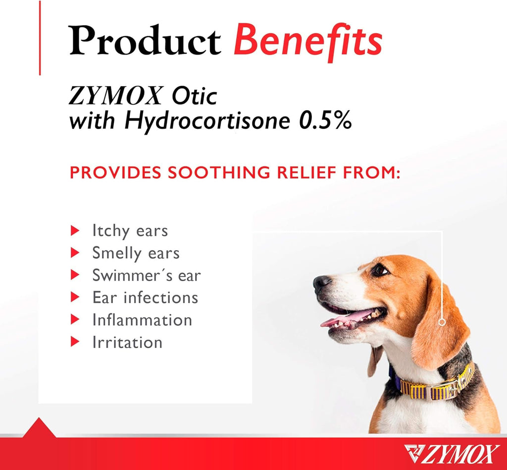 Dog & Cat Ear Solution 0.5% Hydrocortisone Enzymatic Relief 1.25oz