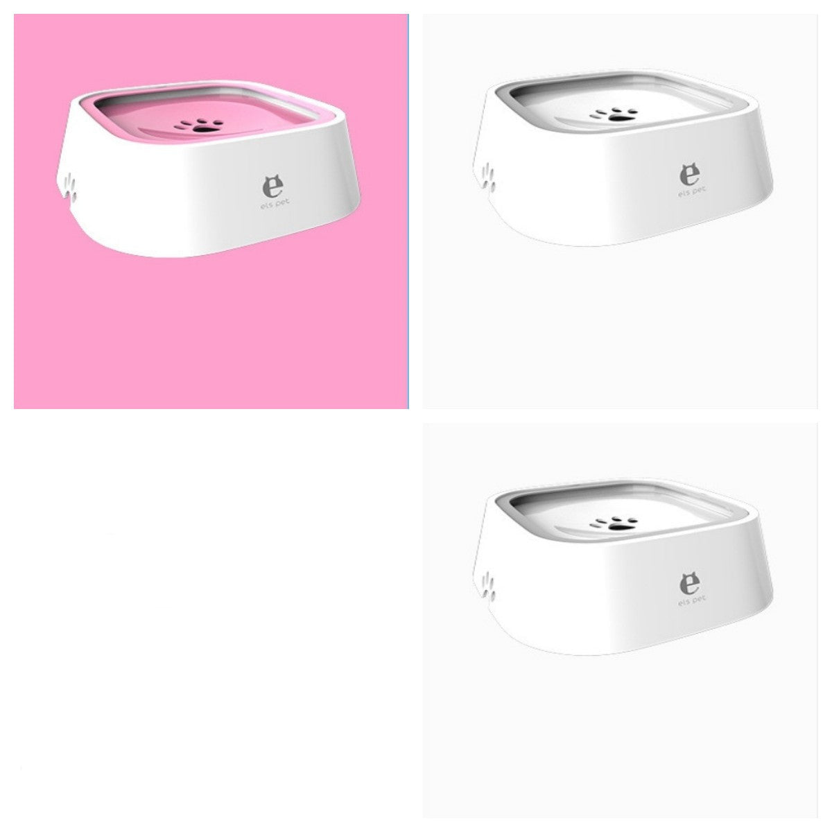 1.5L Cat Dog Water Bowl Carried Floating Bowl Anti-Overflow Slow Water Feeder Dispenser Pet Fountain ABS&PP Dog Supplies 1Pink2White