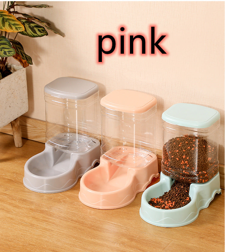 Large Capacity Dog Bowl 38L Combination Grain Bucket Pet Supplies Pink