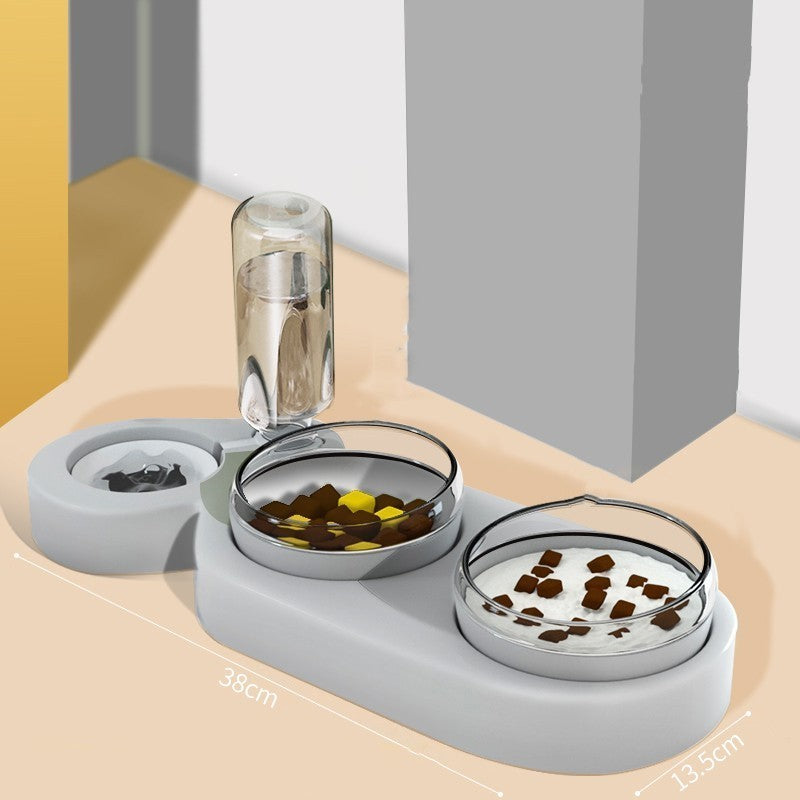 Cats Dogs Pets Rice Bowls Automatic Water Bowls Grey