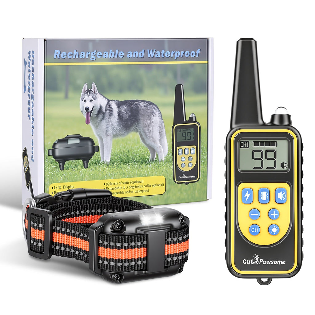 Rechargeable Dog Training Collar with Remote – 875 Yard Range