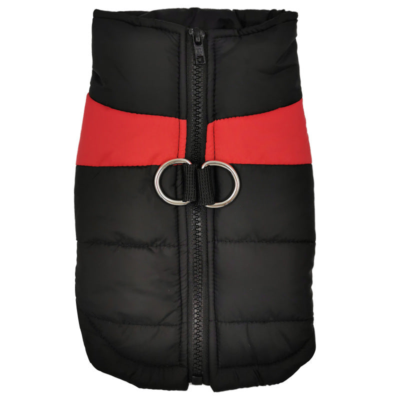 Big Dog Pet Vest Ski Suit Waterproof Cotton Coat Jacket Autumn And Winter Warm Clothing For Pets Red Ski Suit