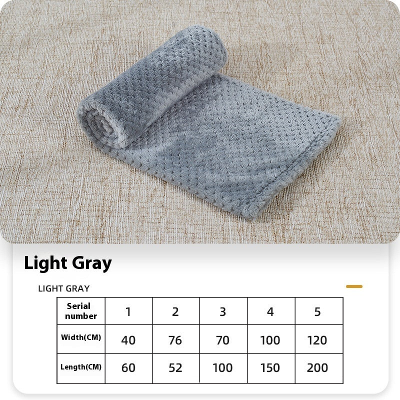 Summer Coral Fleece Blanket For Dogs Sleeping Pets Light Gray