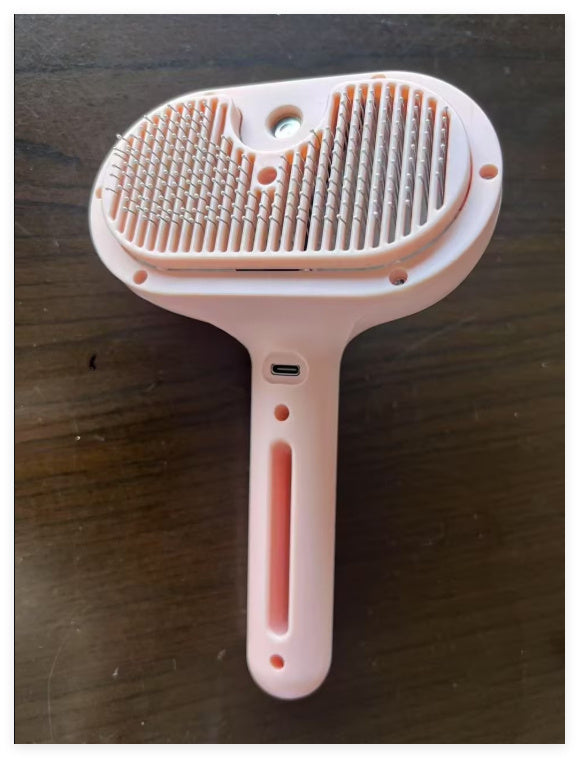 Pet Comb Self Cleaning Pets Hair Remover Brush For Dogs Grooming Tools Dematting Comb Built-in Mist Humidifier Pet Products RK56 USB Pink