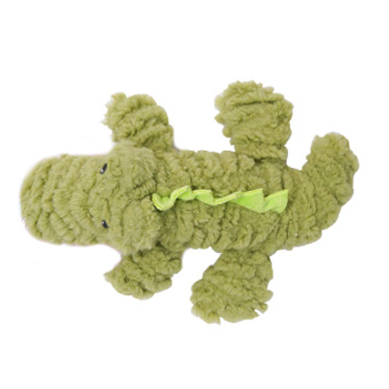 Plush Dog Toy Animals Shape Bite Resistant Squeaky Toys Corduroy Dog Toys For Small Large Dogs Puppy Pets Training Accessories Crocodile