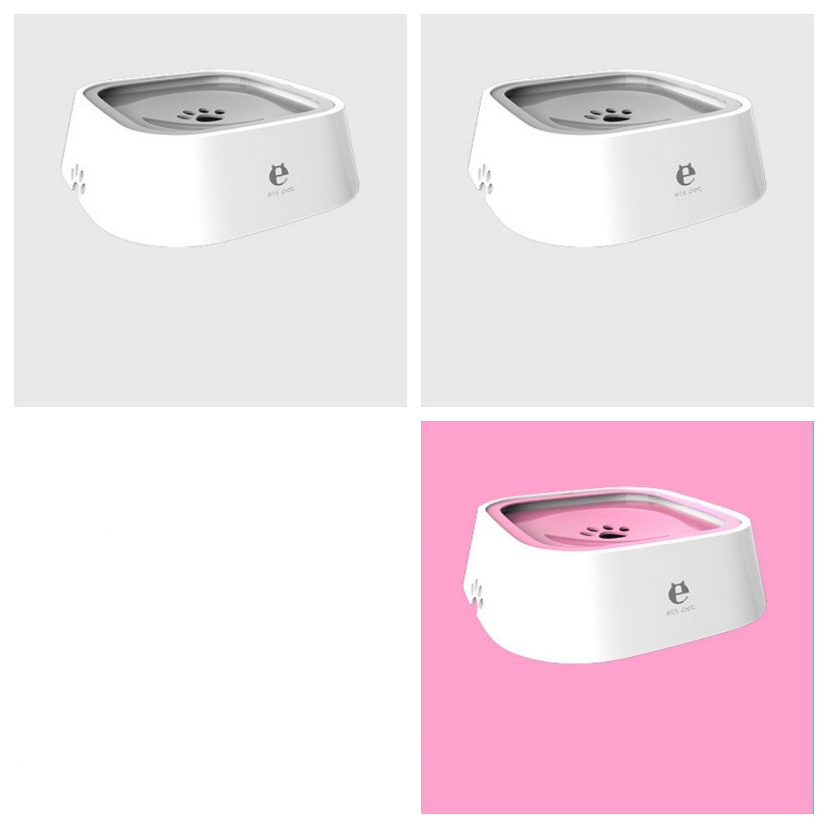 1.5L Cat Dog Water Bowl Carried Floating Bowl Anti-Overflow Slow Water Feeder Dispenser Pet Fountain ABS&PP Dog Supplies 1Pink2Grey
