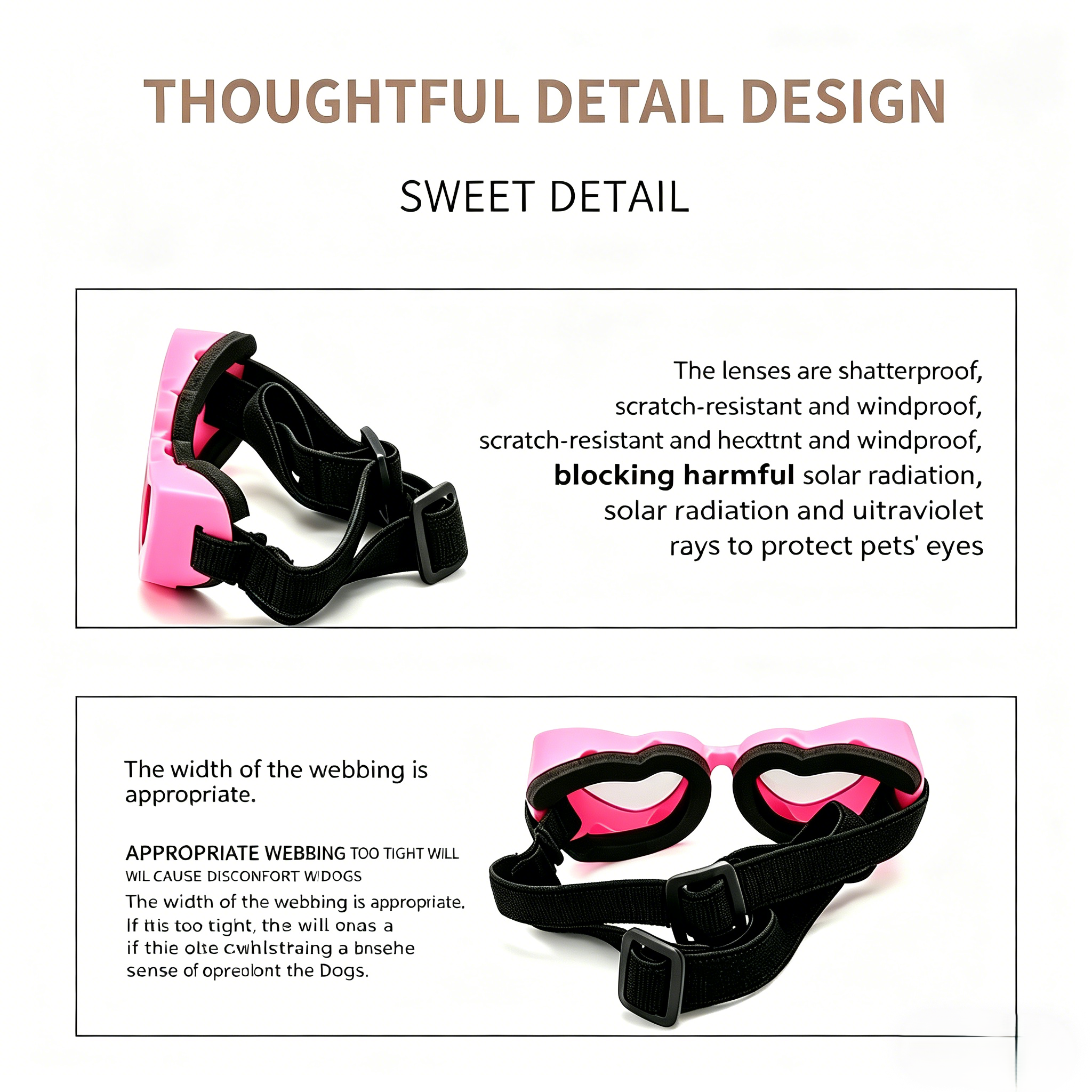 Heart Shaped Pet Sunglasses Adjustable Dog Goggles Cute Fashion Glasses for Small Dogs Cats UV Protection