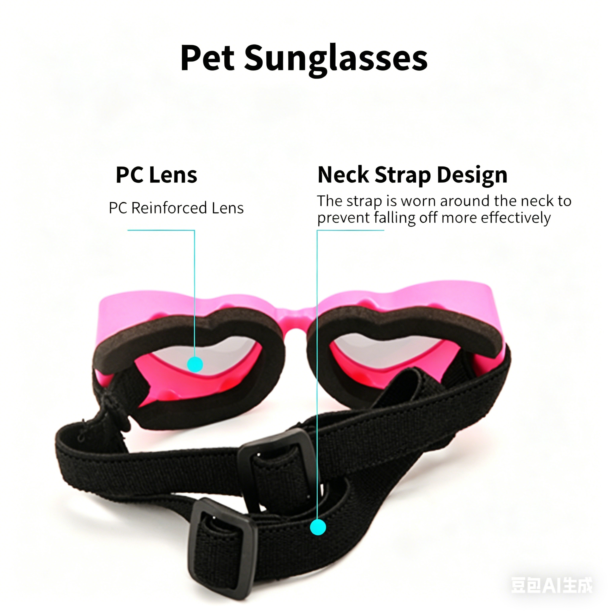 Heart Shaped Pet Sunglasses Adjustable Dog Goggles Cute Fashion Glasses for Small Dogs Cats UV Protection