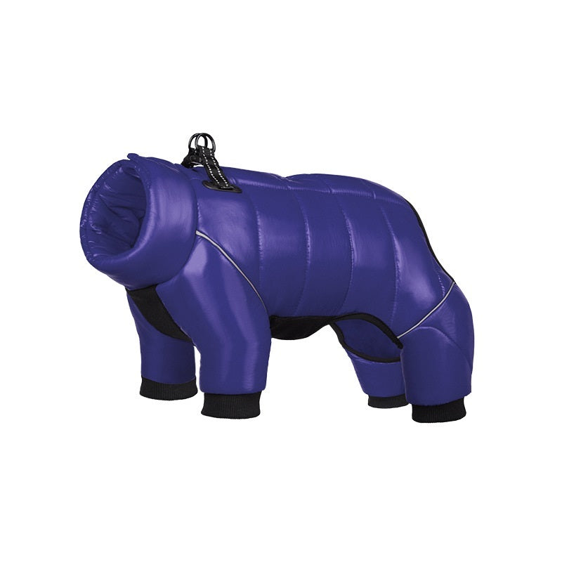 Pet Anti-light Warm New Article Clothing Winter Dog Down Jacket Waterproof Pets Clothes For Small Dogs Navy Blue Four Feet
